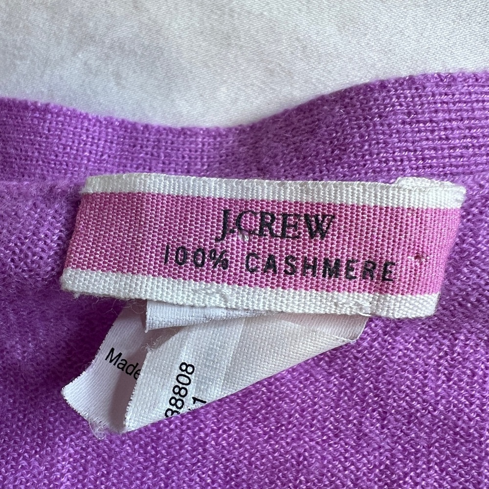 J.Crew Purple Short Sleeve Cashmere Sweater – Button Front - Picture 6 of 12